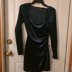 Windsor Midnight Blue Glitter Mini Dress